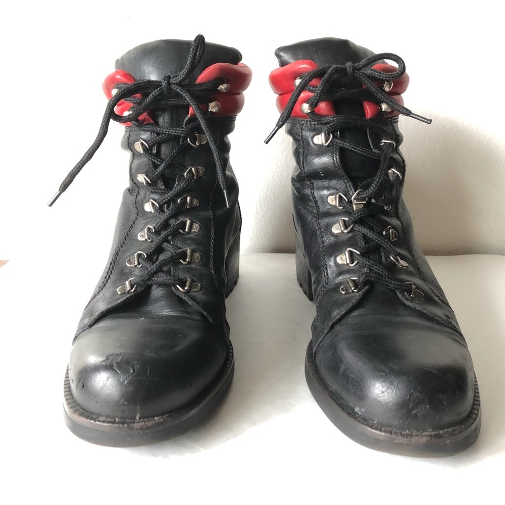 Vintage Black and Red Rugged Boot